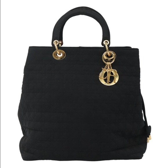 Dior Handbags - CHRISTIAN DIOR Lady Dior Cannage Handbag Black Gold | RARE VINTAGE AUTHENTICATED